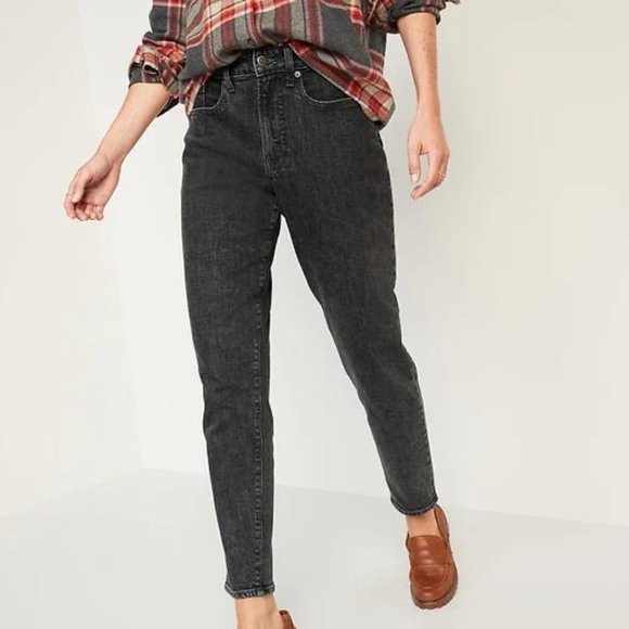 Old Navy Denim - Old Navy High-Waisted O.G. Straight Black-Wash Jeans for Women New
